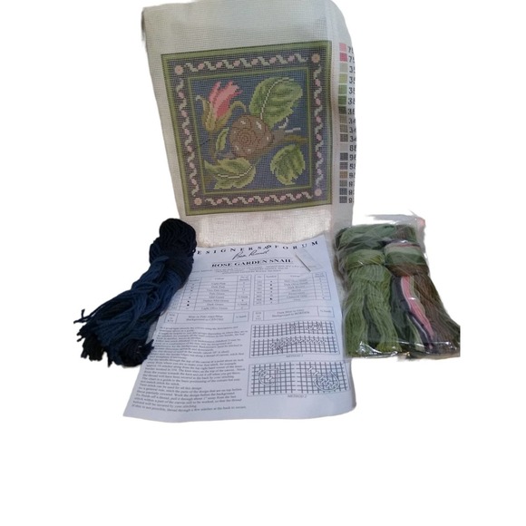 Beth Russell Rose Garden Snail needle point New - Picture 1 of 4